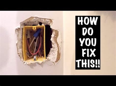 how to fix drywall cut too big for junction box|electrical box cutout fix.